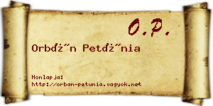 Orbán Petúnia névjegykártya